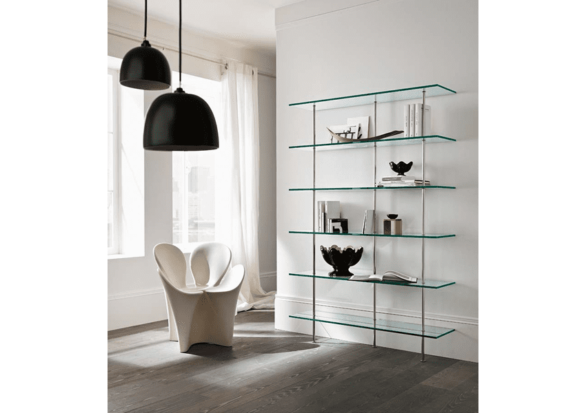 vitrineskab af glas til stuen af ​​tonelli design